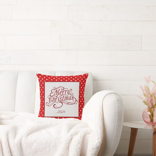 Minimalistisch frohe Weihnachten Kissen (Liege)