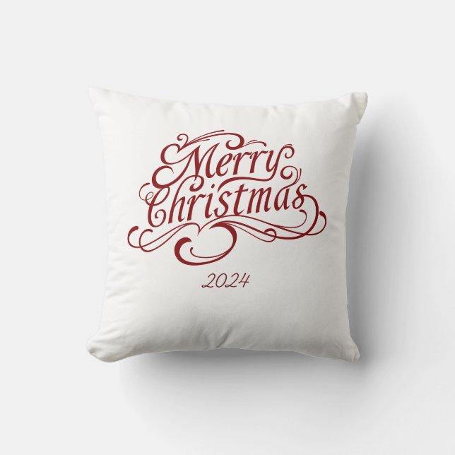 Minimalistisch frohe Weihnachten Kissen (Vorderseite)