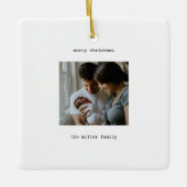 Minimalistisch frohe Weihnachten mit Foto Keramikornament (Vorderseite)