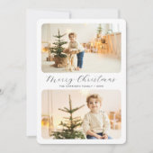 Minimalistisch frohe Weihnachten Moderne 2 Fotos (Vorderseite)