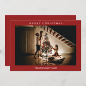 Minimalistisch Frohe Weihnachten Rotes Foto (Vorne/Hinten)