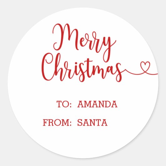 Minimalistisch frohe Weihnachten Runder Aufkleber (Vorderseite)