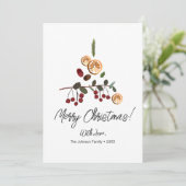 Minimalistisch frohe Weihnachten Rustikales Baumbl (Stehend Vorderseite)