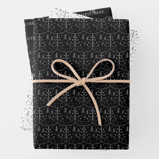 Minimalistisch frohe Weihnachten und Abstrakter Ba Geschenkpapier Set (Beispiel)