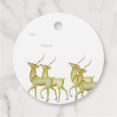 Minimalistisch frohe Weihnachts-Gold-Rentiergesche Geschenkanhänger (Rückseite)