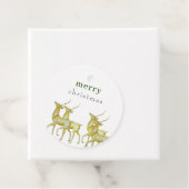 Minimalistisch frohe Weihnachts-Gold-Rentiergesche Geschenkanhänger (Beispiel)