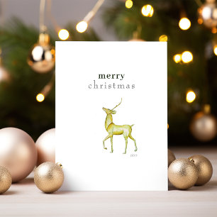 Minimalistisch Frohe Weihnachts-Goldrinder Feiertagskarte