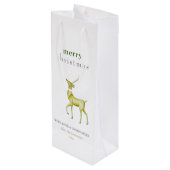 Minimalistisch Frohe Weihnachts-Goldrinder Geschenktüte Für Weinflaschen (Rückseite Schrägansicht)
