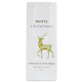 Minimalistisch Frohe Weihnachts-Goldrinder Geschenktüte Für Weinflaschen (Vorderseite)