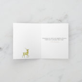 Minimalistisch Frohe Weihnachts-Goldrinder Karte (Innenseite)