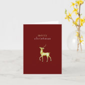 Minimalistisch Frohe Weihnachts-Goldrinder Karte (Gelbe Blume)