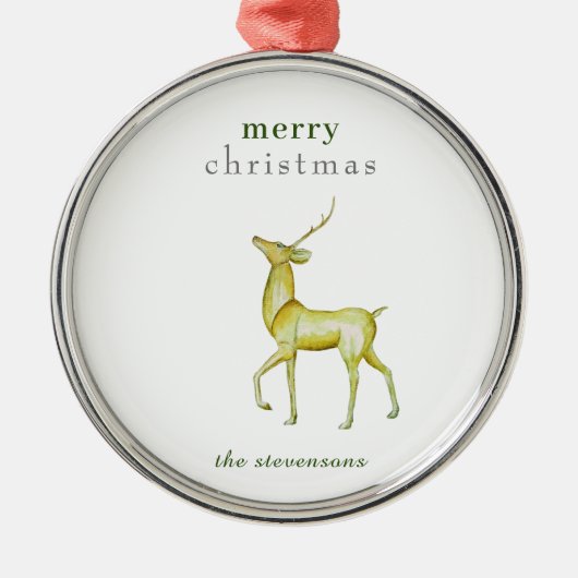 Minimalistisch Frohe Weihnachts-Goldrinder Ornament Aus Metall (Vorne)