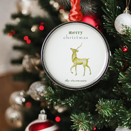 Minimalistisch Frohe Weihnachts-Goldrinder Ornament Aus Metall