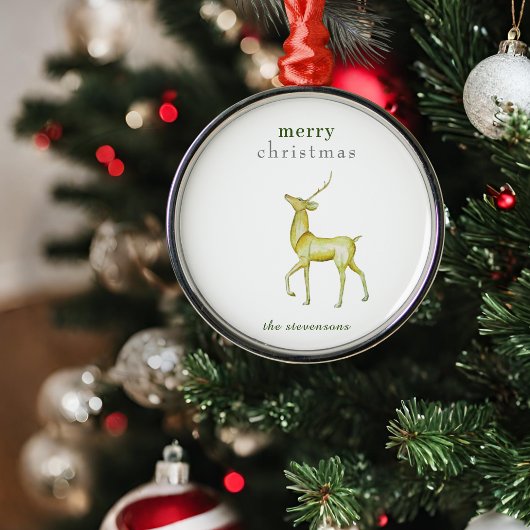 Minimalistisch Frohe Weihnachts-Goldrinder Ornament Aus Metall