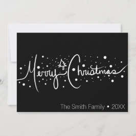 Minimalistisch frohe Weihnachts-Hand Drawn Snow Feiertagskarte