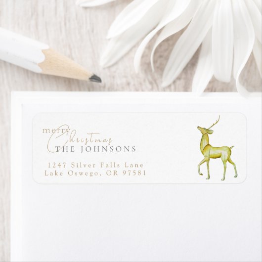 Minimalistisch Frohe Weihnachts-Rentier-Rücksendea (Insitu)