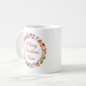 Minimalistisch Frohe Weihnachts-Wreath-Nana-Gesche Kaffeetasse (Vorderseite Links)