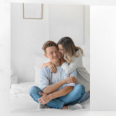 Minimalistisch frohe Weihnachtsschrift/Foto-Silver Dreifach Gefaltete Karte (Innen Erste Seite)