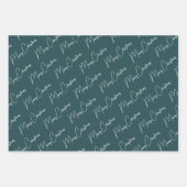 Minimalistisch Frohe Weihnachtsschrift Green Geschenkpapier Set (Vorderseite)