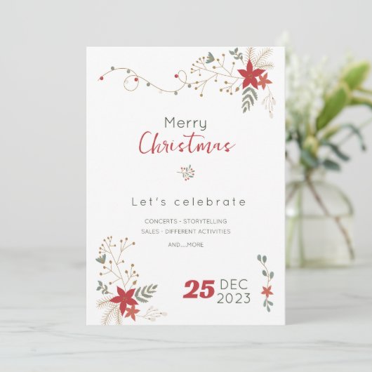 Minimalistisch frohe Weihnachtsverkäufen, glücklic Einladung (Stehend Vorderseite)