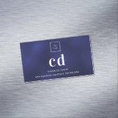 Minimalistisch für blau-weiße Monogramm-Zeichen Magnetische Visitenkarte (Beispiel)