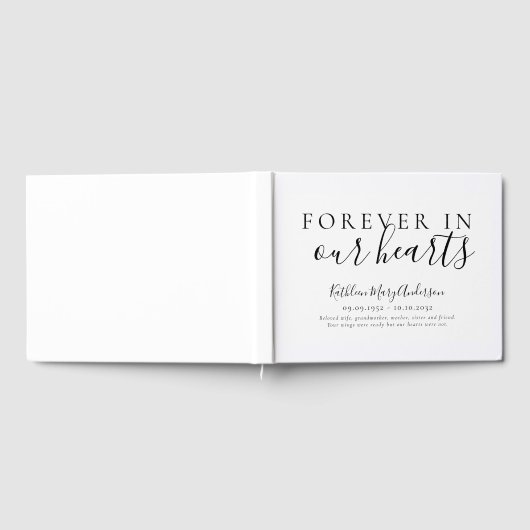 Minimalistisch für immer in unserem Hearts-Gedenkf Gästebuch (Voll)
