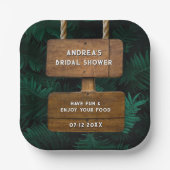 Minimalistisch Garden Brautparty Fern Blätter Nied Pappteller (Vorderseite)