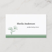 Minimalistisch Gartengrüne Leaf Visitenkarte (Vorderseite)