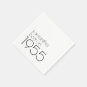 Minimalistisch Geboren 1955 Schwarze 70. Geburtsta Serviette (Ecke)