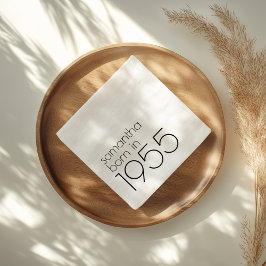 Minimalistisch Geboren 1955 Schwarze 70. Geburtsta Serviette