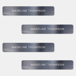 Minimalistisch gebürsteter metallischer Silbergrau Etiketten