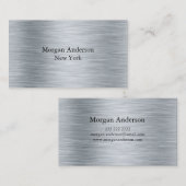 Minimalistisch gebürstetes Metallsilber Visitenkarte (Vorne/Hinten)