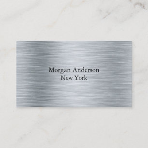Minimalistisch gebürstetes Metallsilber Visitenkarte