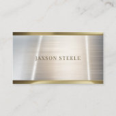 Minimalistisch gebürstetes Silber und Gold Visitenkarte (Vorderseite)