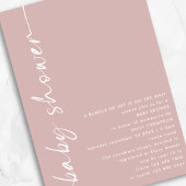 Minimalistisch gedrehter Text Dusty Rose Babydusch Einladung