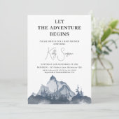 Minimalistisch Gelassen Erlebnis Begin Baby Dusche Einladung (Stehend Vorderseite)