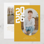 Minimalistisch Gelb 2025 Foto Abschluss Ankündigung (Vorne/Hinten)