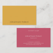 Minimalistisch-gelb-braun-rotes modernes einfaches visitenkarte (Vorne/Hinten)