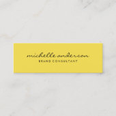 Minimalistisch Gelb mit Curry Text Mini Visitenkarte (Vorderseite)