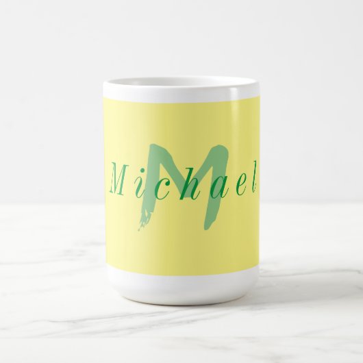 Minimalistisch Gelb und Grün Kaffeetasse (Mittel)