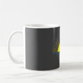 Minimalistisch-gelbe blaue Sonne inspirierend Kaffeetasse (Links)