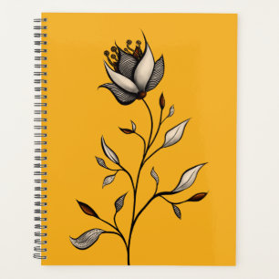 Minimalistisch Gelbe Blume Abstrakte Kunst Planer