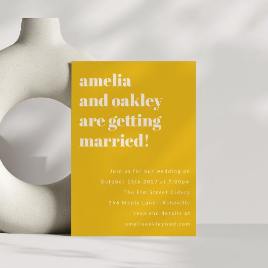 Minimalistisch-Gelbe Retro-Website für einfache Ho Einladung