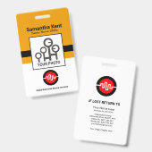 Minimalistisch-gelbe schwarze Blöcke - Vorlage-ID Ausweis (Vorder- & Rückseite)