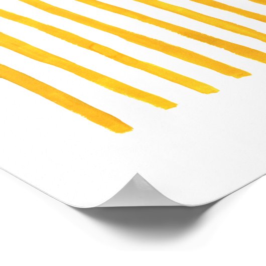 Minimalistisch Gelbe Streifen | Moderne Abstrakte  Poster (Ecke)