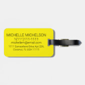 Minimalistisch-gelbes Mit Monogramm Gepäckstück Gepäckanhänger (Rückseite horizontal)