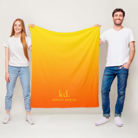 Minimalistisch gelbes Orangengrab Fleecedecke (Beispiel)