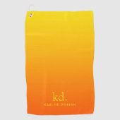 Minimalistisch gelbes Orangengrab Golfhandtuch (Vorderseite)