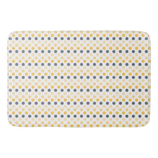 Minimalistisch-gelbes Polka-Dots-Muster Badematte (Vorderseite)