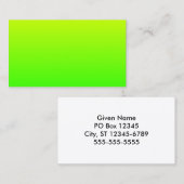 Minimalistisch Gelbgrün Visitenkarte (Vorne/Hinten)